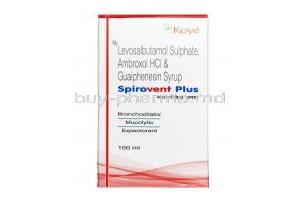 Spirovent Plus Syrup, Ambroxol / levosalbutamol ( levalbuterol ) / guaifenesin