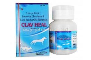 Clav Heal Dry Syrup for Pets, Amoxycillin/ Clavulanic Acid/ Lactobacillus