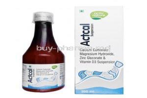 Actal Suspension, Calcium Carbonate/ Magnesium Hydroxide/ Zinc Gluconate/ Vitamin D3