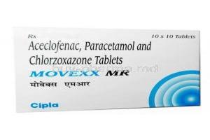 Movexx MR, Aceclofenac / Paracetamol / Chlorzoxazone