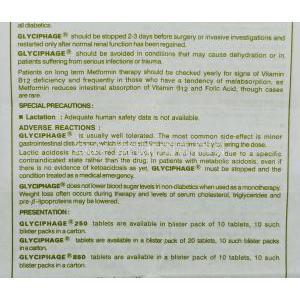 Glyciphage, Metformin 850 mg information sheet 6