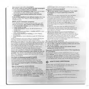 Lamitor OD 200, Lamotrigine information sheet 2