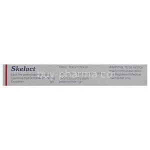 Skelact, Generic Myonal, Eperisone 50 mg Tablet Sun Pharma Composition