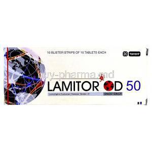 Lamitor OD, Lamotrigine 50mg Sustained-Release box
