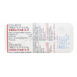 Voglitab 0.2, Generic Volibo, Voglibose 0.2mg Tablet Strip Information