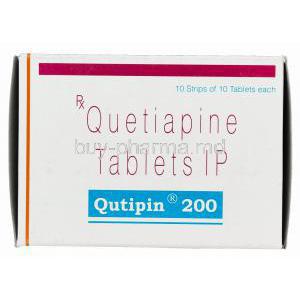 QUTIPIN 200, Generic Seroquel, Quetiapine 200mg Box