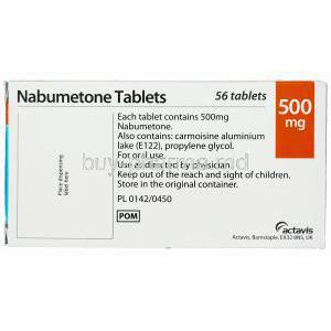 NABUMETONE, Generic Relafen, Nabumetone 500mg Box Information