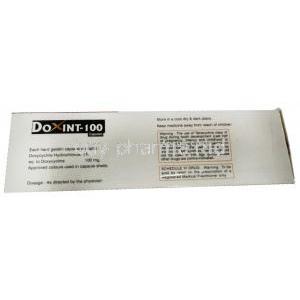 Doxint-100, Generic Vibramycin, Doxycycline 100mg Box Information