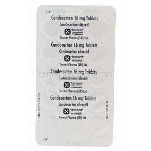 CANDESARTAN, Generic Atacand, Candesartan Cilexetil 16mg Tablet Strip Back