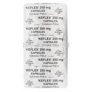 KEFLEX, Cefalexin 250mg Capsule Strip Back