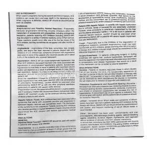 Amace BP, Amplodipine/ Benazepril information sheet 2