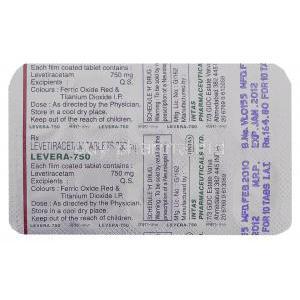 Levera, Generic Keppra, Levetiracetam Intas  packaging