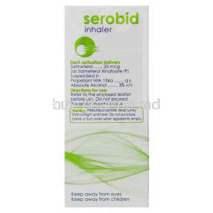 Serobid, Generic  Serevent,  Salmeterol Xinafoate 25 mcg Inhaler Cipla Composition