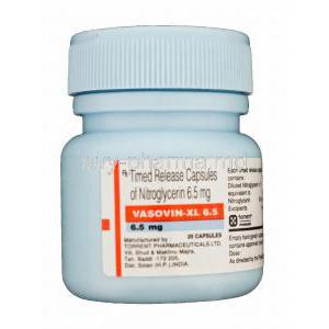 Vasovin-XL, Nitroglycerin 6.5mg Timed Release Capsules