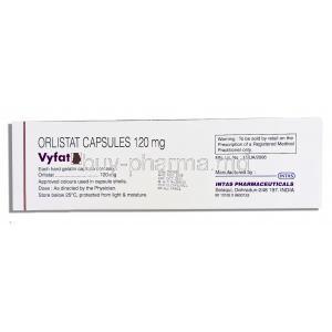 Vyfat, Generic Xenical,  Orlistat 120 Mg Capsule (Intas) Box Detail