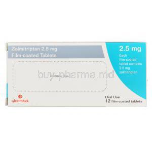 Zolmitriptan 2.5mg package information