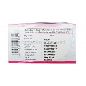 Reliseal, Fibrin Sealant Kit manufacturing information