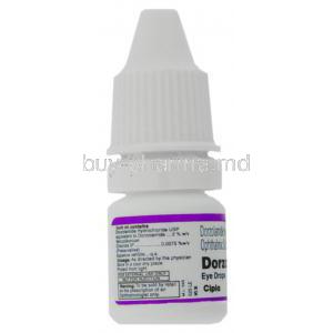 Generic Trusopt, Dorzolamide Eye drop (Cipla) Bottle composition