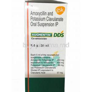Augmentin,Amoxycillin and potassium clavulanate Oral Suspension 5.4g 30ml