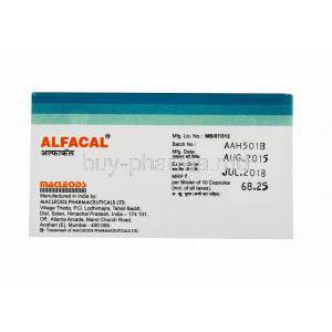 Generic Calciferol. Alfacalcidol capsure, 0.25mcg, Mfg date exp date, manufactured by Macleods pharmaceuticals