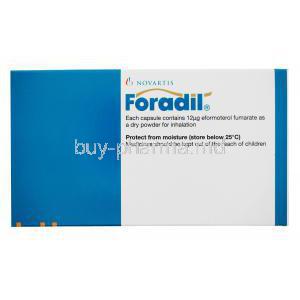 Novartis Foradil Aerolizer, 12 mcg 60 cap (With Aerolizer), Front of box presentation