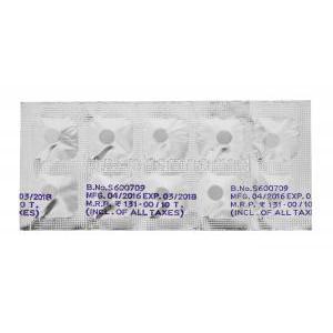 Generic Zaroxolyn/ Mykrox, Metolazone Tablets IP, Zytanix 2.5mg Zydus CND, blister pack back presentation