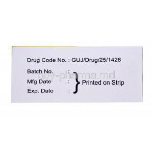 Generic Priligy, Poxet-90, Dapoxetine Tablet, box side view, information on strip
