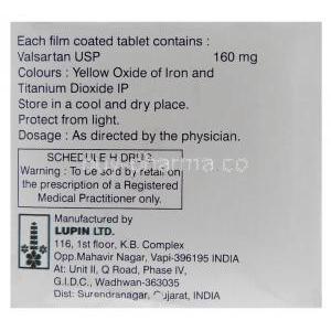 Valent, Valsartan 160 mg Lupin Manufacturer info
