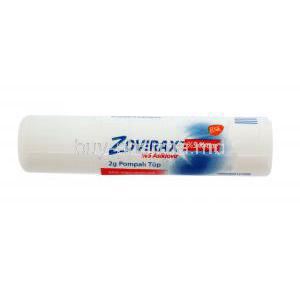 Zovirax Eye Ointment, 2g 5% asiklovir, tube front presentation, GSK