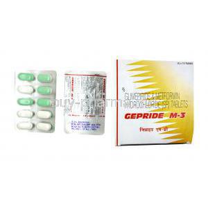 Gepride M -3, Glimepiride/Metformin, 3mg/850mg, 10tabs