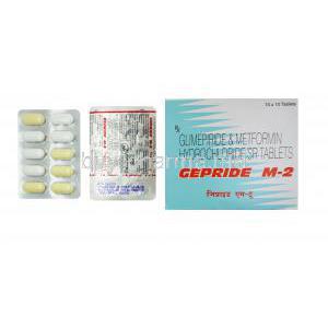 Gepride M-2, Glimepiride/Metformin, 2mg/500mg, 10tabs