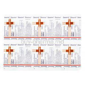 Generic Decadron, Dexamethasone, 20x20tablets, Zydus Alidac, blister pack front presentation