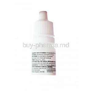 Azopt Eye Solution, Brinzolamide ophthalmic suspension USP, 5ml sterile, bottle  back presentation