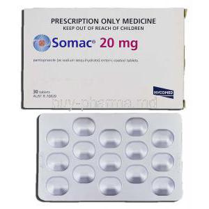 Somac 20, Pantoprazole 20mg, Tablet