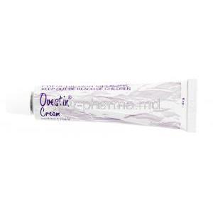 Ovestin Vaginal Cream, Oestriol, 1g, 1mg Oestriol, 15g, Aspen, tube front presentation