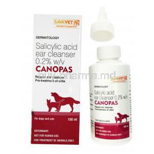 Canopas Ear Cleanser for Dogs and Cats, Salicyclic Acid