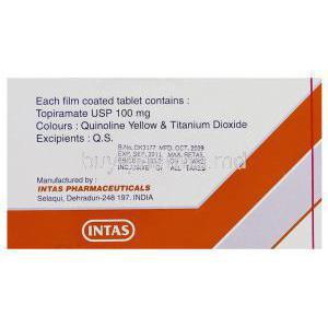 Generic  Topamax, Topiramate 100 mg Box