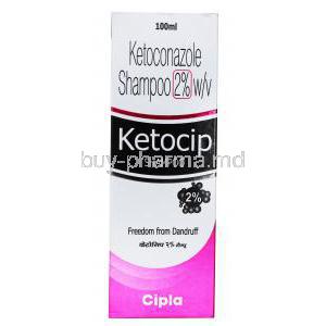 Ketocip, Ketoconazole shampoo,2% 100ml, box front presentation