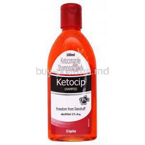 Ketocip, Ketoconazole shampoo,2% 100ml, shampoo bottle front presentation