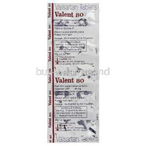 Valent , Valent Valsartan 80 mg packaging