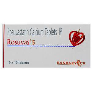 Rosuvas, Generic Crestor, Rosuvastatin 5 mg Box