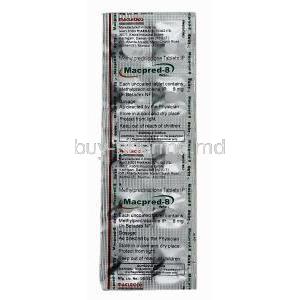 Macpred, Methylprednisolone 8mg aluminium foil package
