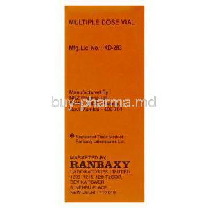 Alfakim, Generic Amikin, Amikacin 100mg 2 ml Injection (Ranbaxy) box