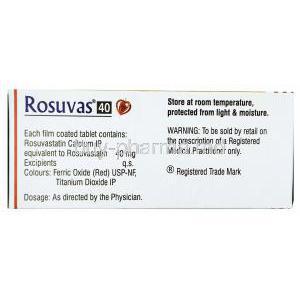 Rosuvas, Rosuvastatin 40mg dosage