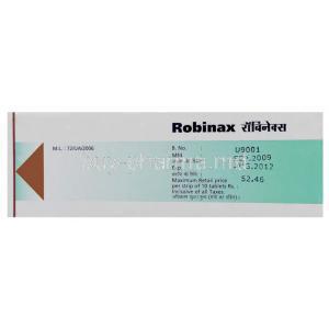 Generic  Robaxin, Methocarbamol  Tablet Manufacturing info