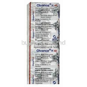 Olvance H, Hydrochlorothiazide/ Olmesartan 40mg tablets