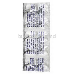 Olvance, Olmesartan 20mg tablets back