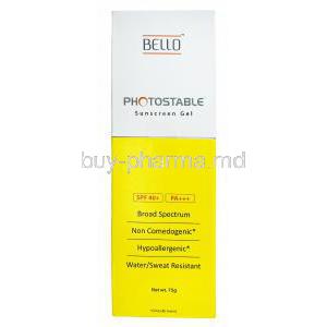 Photostable Sunscreen Gel box