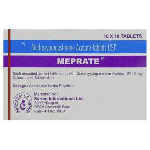 Meprate, Generic  Provera, Medroxyprogestrone Box