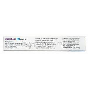 Microbenz Gel, Benzoyl Peroxide dosage